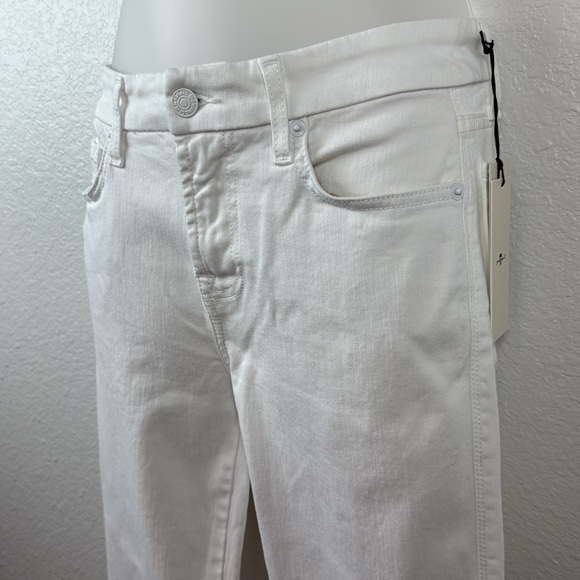 7 For All Mankind Kimmie Mid-Rise Stretch Boot-Cut Jeans In White Size 26 NTW - Picture 10 of 17
